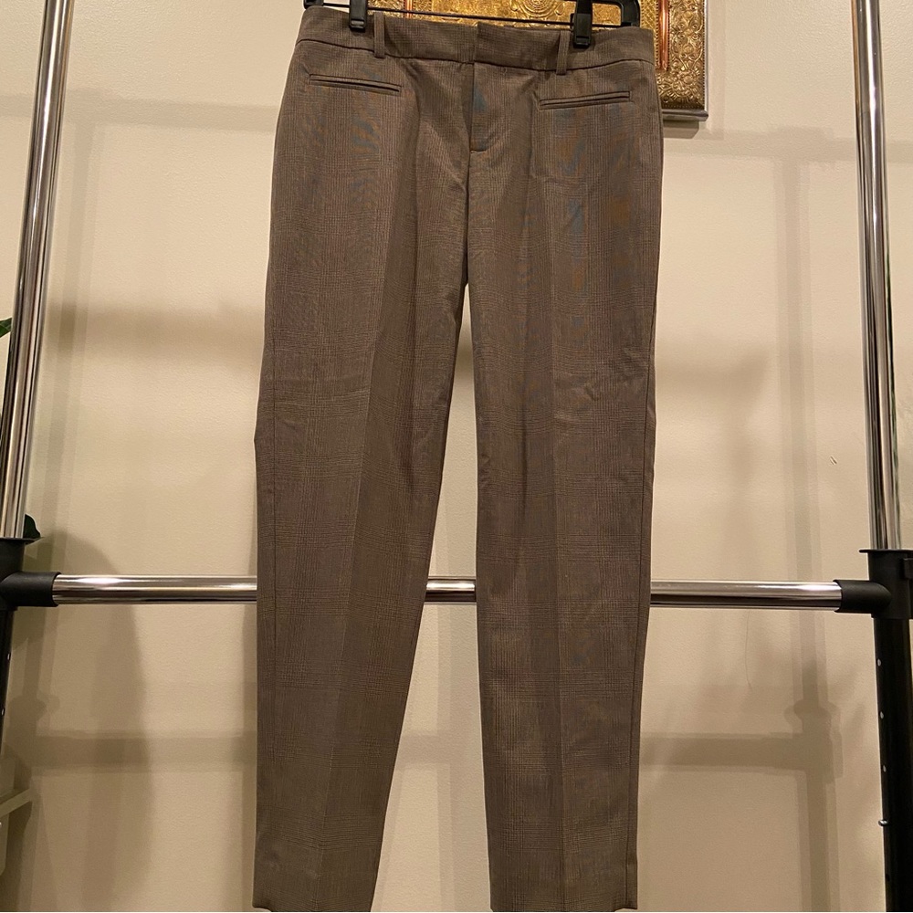 Chic Brown Plaid Work Pants